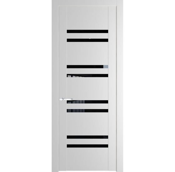 Межкомнатная дверь эмаль Profil Doors 1.6P крем вайт стекло чёрный триплекс