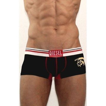 Мужские трусы хипсы черные с красной вставкой Diesel Black