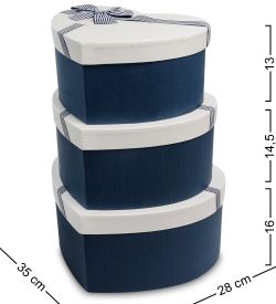 Packing Symphony WF-94-A Набор коробок из 3шт «Сердце» цв.син./молочн.