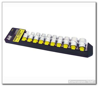 Набор головок 6-гр.1/2"12 предметов(10-22мм) CrV БМ