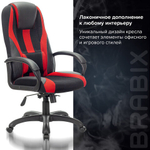 Кресло компьютерное BRABIX PREMIUM "Rapid GM-102", экокожа/ткань, черное/красное, 532107