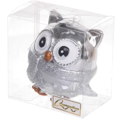 Ёлочная игрушка «Мудрая сова» 10*5*10 см, серебро