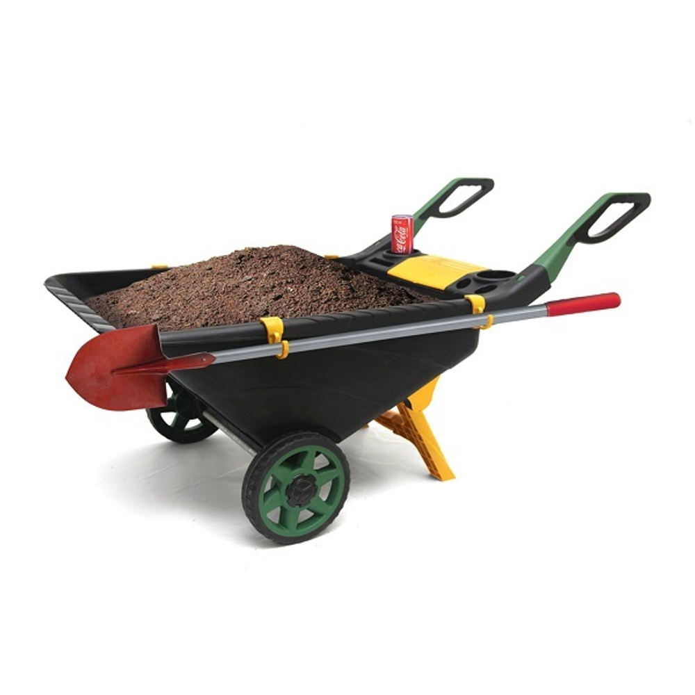 Садовая тачка Helex 80л, черный/зеленый/желтый