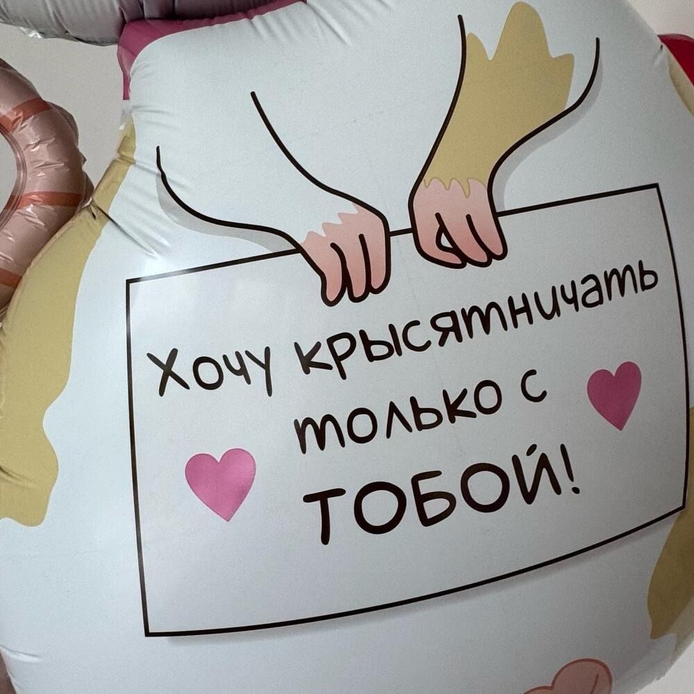 Шар-фигура, фольга, "Крыска" (Falali), 31"/79 см, инд. уп. (БГ-28)  Изображение5