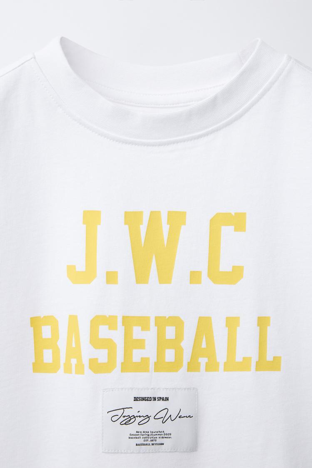 ZARA ФУТБОЛКА В СТИЛЕ ПРЕППИ, БЕЛЫЙ