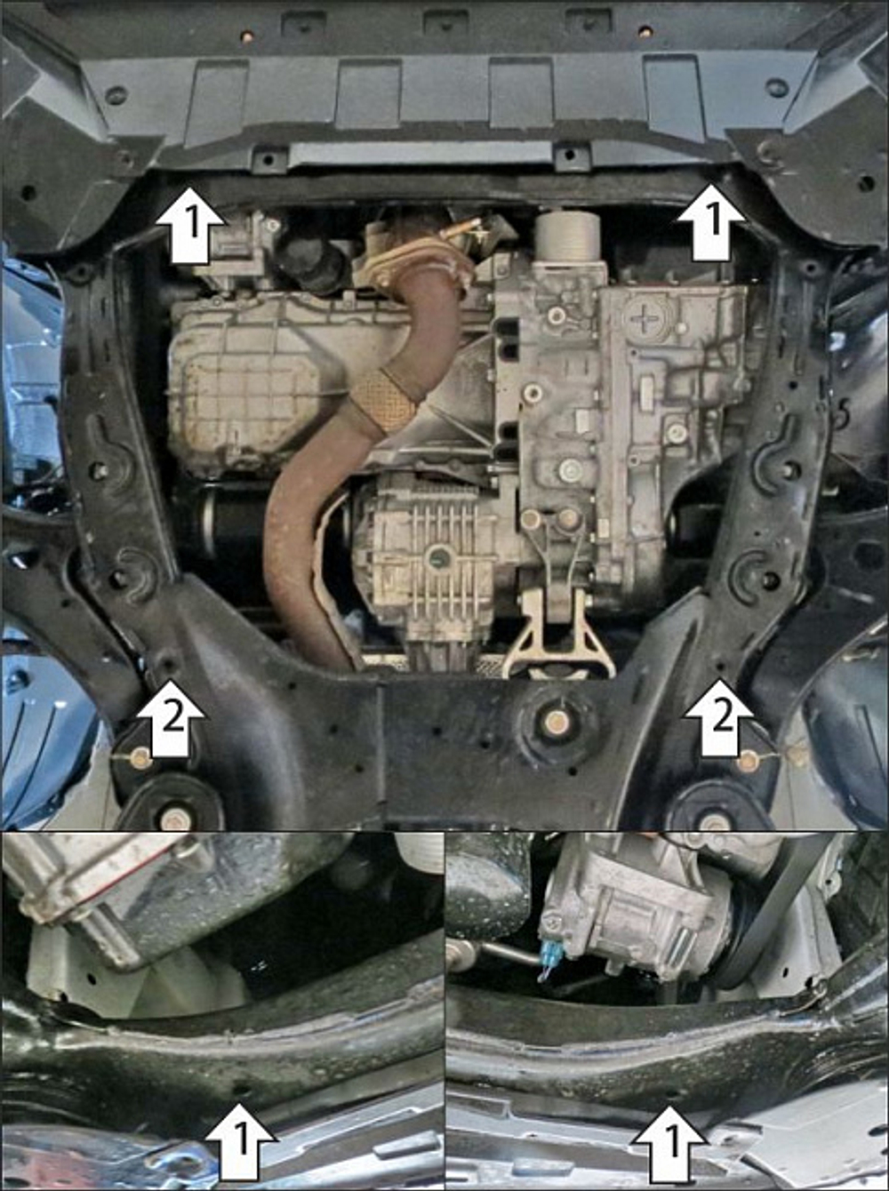 Усиленная защита картера двигателя и КПП (2 мм, сталь) для Changan CS95 2023- Motodor.77212