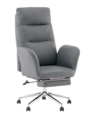 Кресло руководителя TopChairs Solid с оттоманкой серый