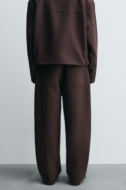 ZARA БРЮКИ BALLOON FIT С ЗАЩИПАМИ, БУРГУНДИ