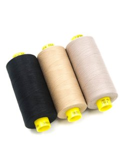 Набор ниток Guetermann MARA 150/1000 м., черный/телесный/серебристый пион