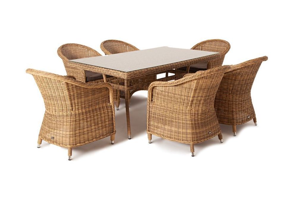 "Эспрессо" обеденная группа плетеная, цвет соломенный