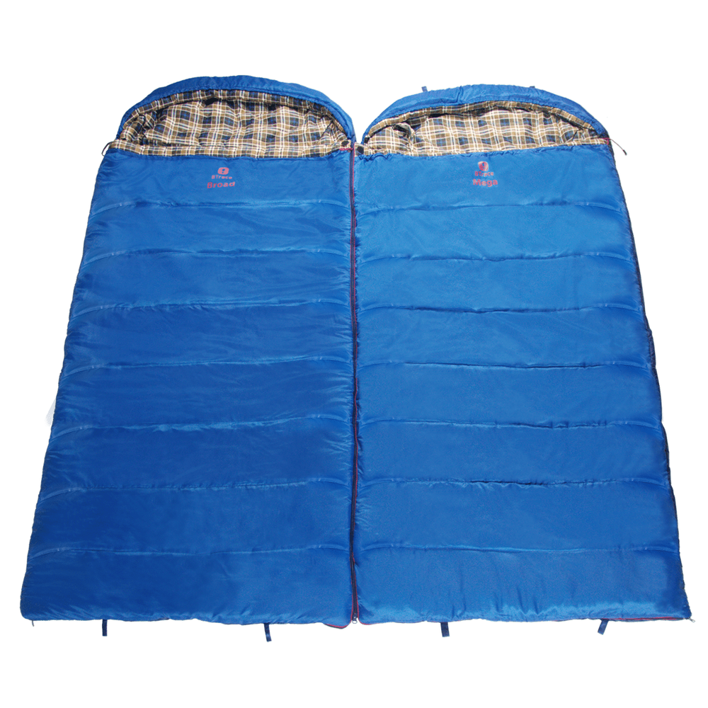 Мешок спальный BTrace Mega (Левый,Серый/Синий), (ТК: -5°C)