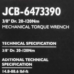 Ключ моментный 20-120Нм, 3/8'' JCB JCB-6473390
