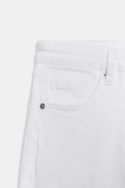 ZARA ДЖИНСЫ TRF CROPPED FLARE С ВЫСОКОЙ ПОСАДКОЙ, БЕЛЫЙ