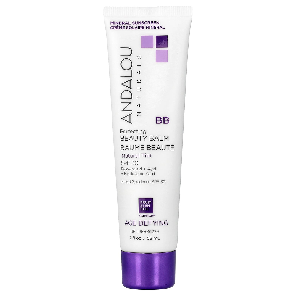 Andalou Naturals, Perfecting BB, бальзам для красоты, SPF 30, натуральный оттенок, 58 мл (2 жидк. унции)
