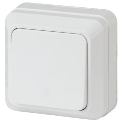 Выключатель Intro Quadro 2-101-01 одноклавишный 10А-250В, IP20, ОУ, белый