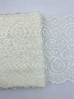 Кружево эластичное молочное 17 см