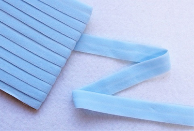 Бейка трикотажная (эластичная, 1,5см). Цвет- Небесная