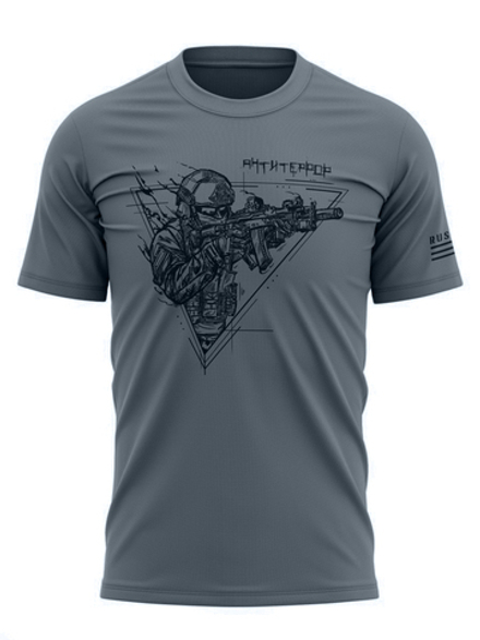 Футболка с принтом Барс «Антитеррор» (Grey)