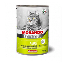 MORANDO Консервы для кошек Говядина с овощами, паштет, 400гр
