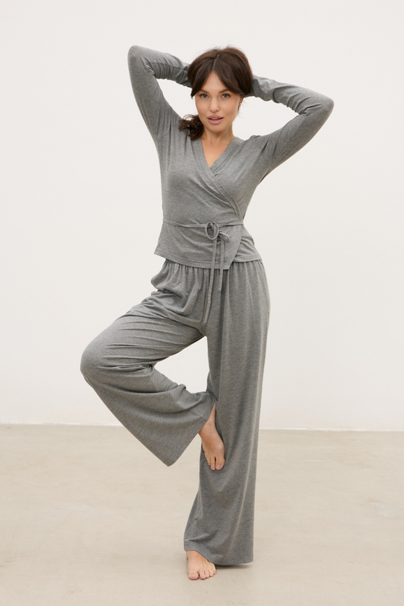 Кардиган TWO SKIN, серый меланж