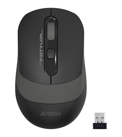 A-4Tech Мышь Fstyler FG10S черный/серый оптическая (2000dpi) беспроводная USB [1204030]