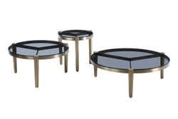 Стол журнальный круглый 100x35 Garda Decor с прозрачной столешницей