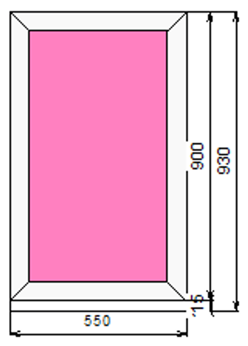 Пластиковое окно 900 х 550 ТермА Эко с глухой створкой