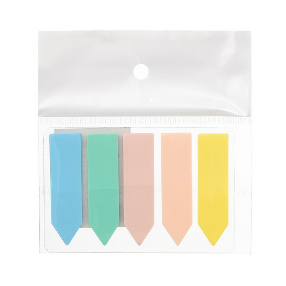 Закладки клейкие Basir пластиковые, с острым углом, 5 цветов, размер 1,2*4,5 см