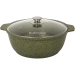 Кастрюля-жаровня 4л «Trendy style»(malachite) со стеклянной крышкой ж41tsml