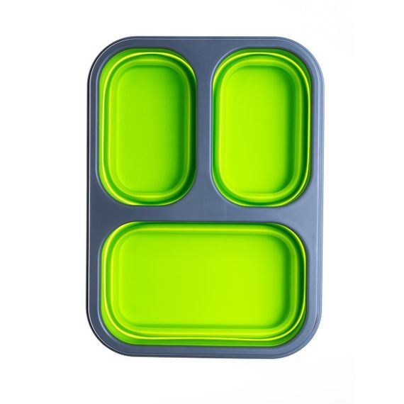 Контейнер силиконовый складной PREMIER 3 отсека с ловилкой (PR-FH007)