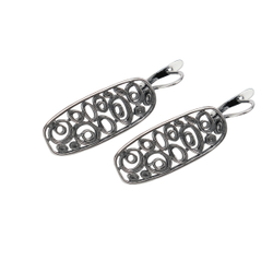 "Ратинда" серьги в серебряном покрытии из коллекции "Витраж" от Jenavi с английским замком