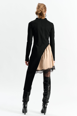 Мини-юбка с кружевом 1264 золото