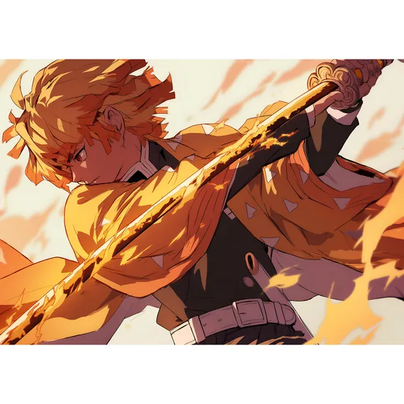 Постер Zenitsu Agatsuma - Demon Slayer