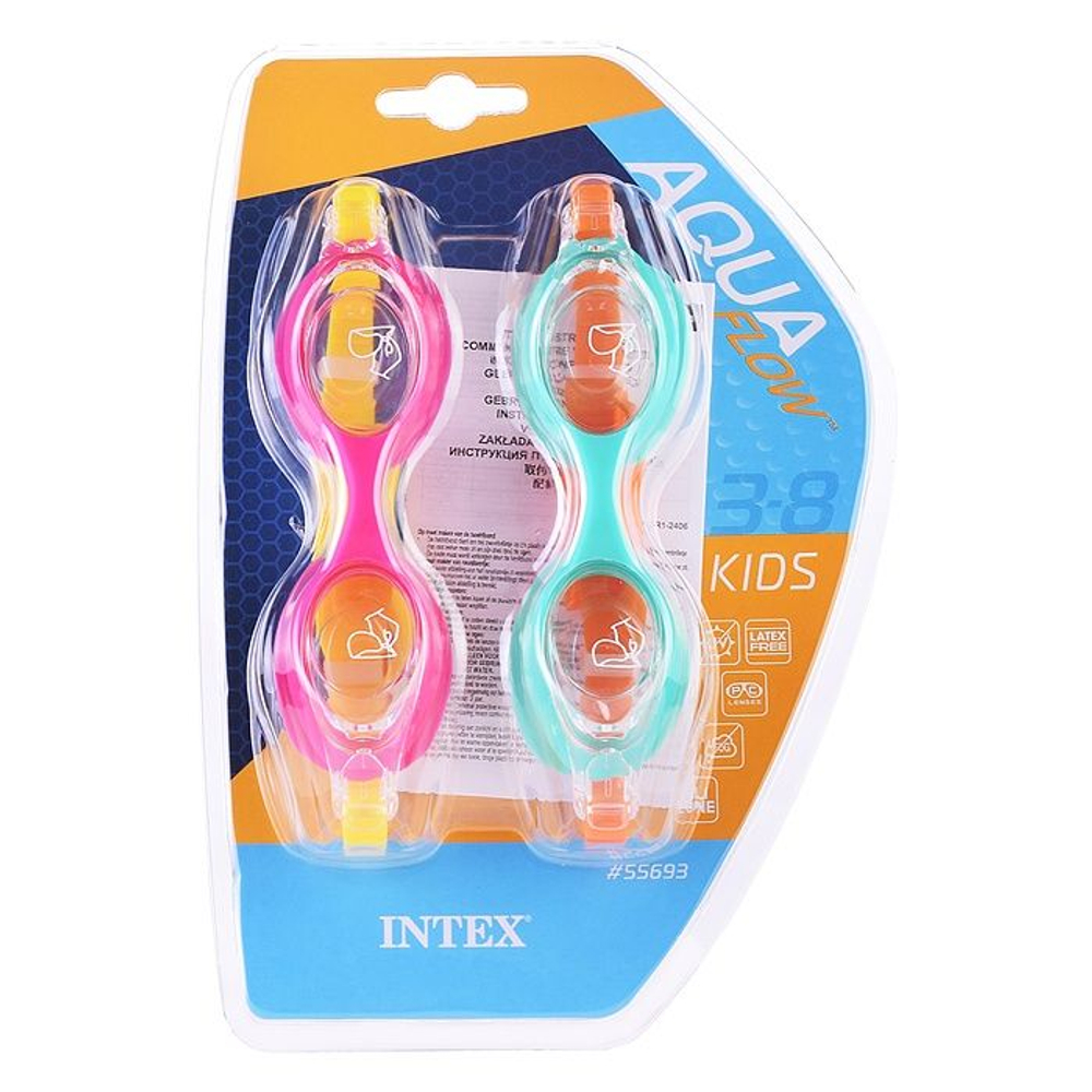 Очки для плавания Intex детские Pro Team, 3-8 лет, 2 цвета (55693)