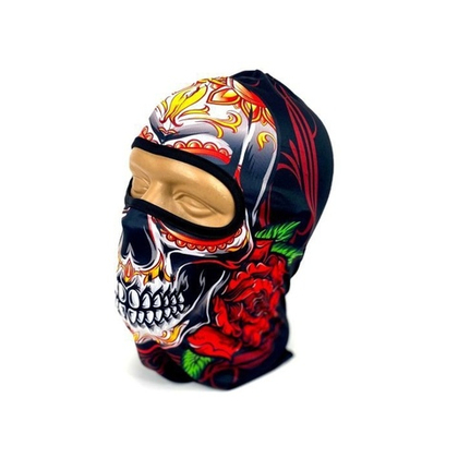 Балаклава-Подшлемник Череп тату с розами