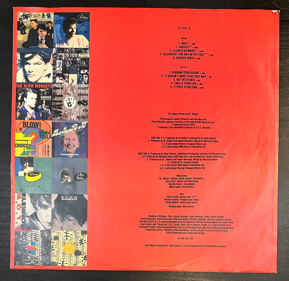 The Blow Monkeys- Choices - The Singles Collection (Германия 1989г.)