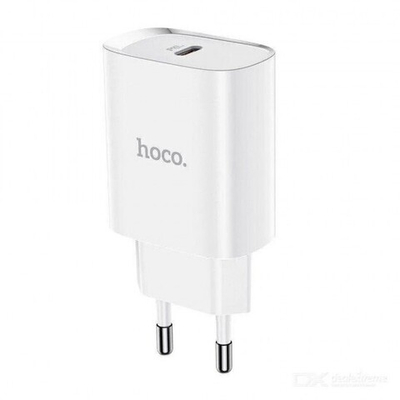 Сетевое зарядное устройство Hoco N14 PD 20W с кабелем Lightning - Type-C, 012711 Белый