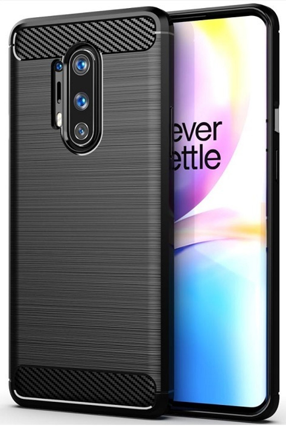 Чехол черного цвета для OnePlus 8 Pro, серии Carbon (карбон дизайн) от Caseport