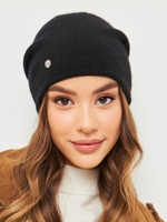 Шапка LACE удлиненная одинарная,с руликом с содержанием кашемира