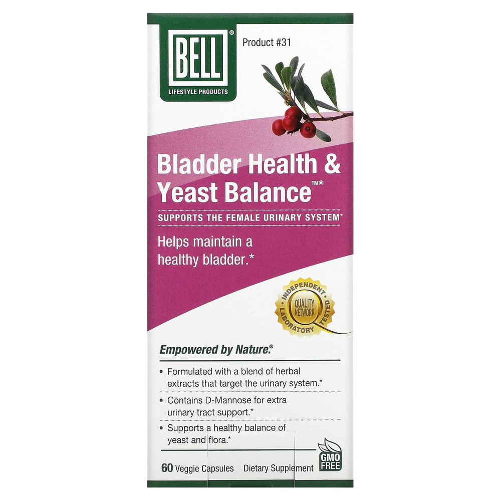 Bell Lifestyle, Bladder Health & Yeast Balance ™, 60 растительных капсул
