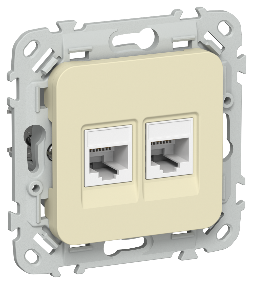FLITE Розетка 2-местная компьютерная RJ45 категория 6 UTP РК6-2-0-ФлН навахо IEK