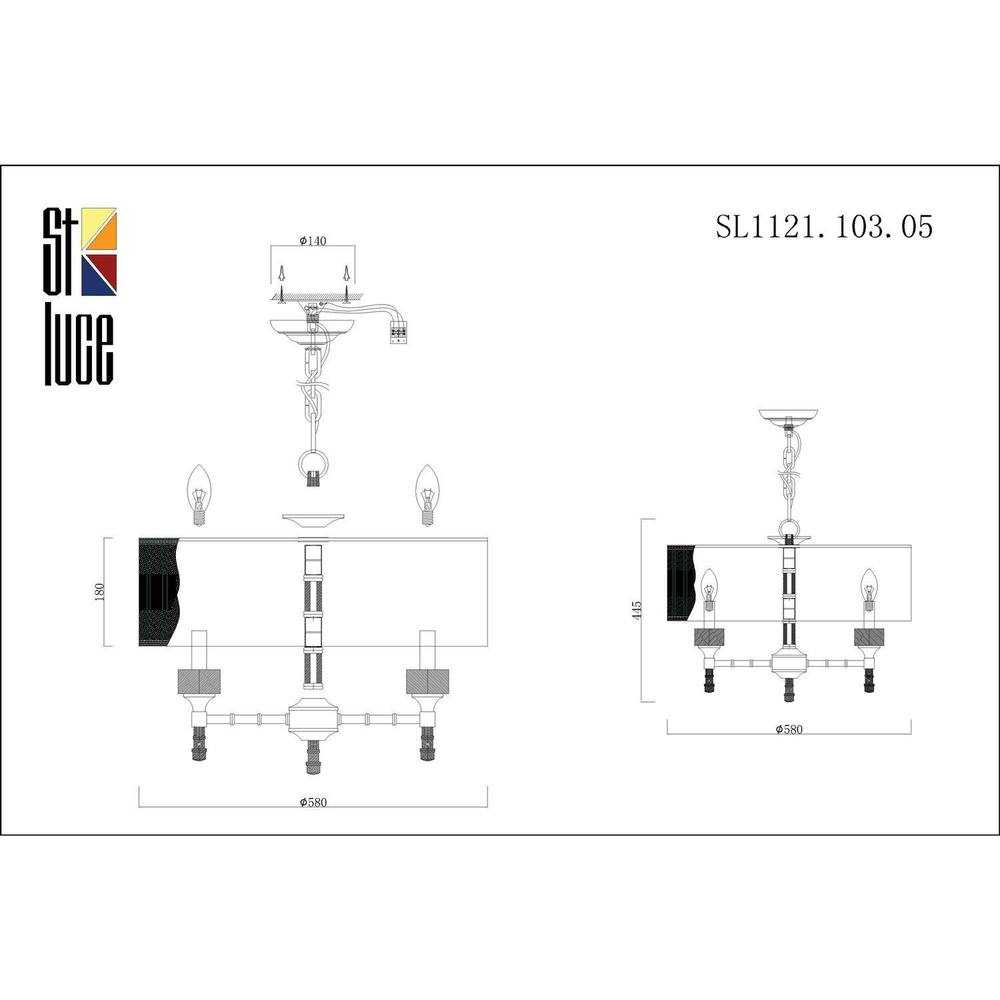 SL1121.103.05 Светильник подвесной ST-Luce Никель/Оливковый E14 5*40W