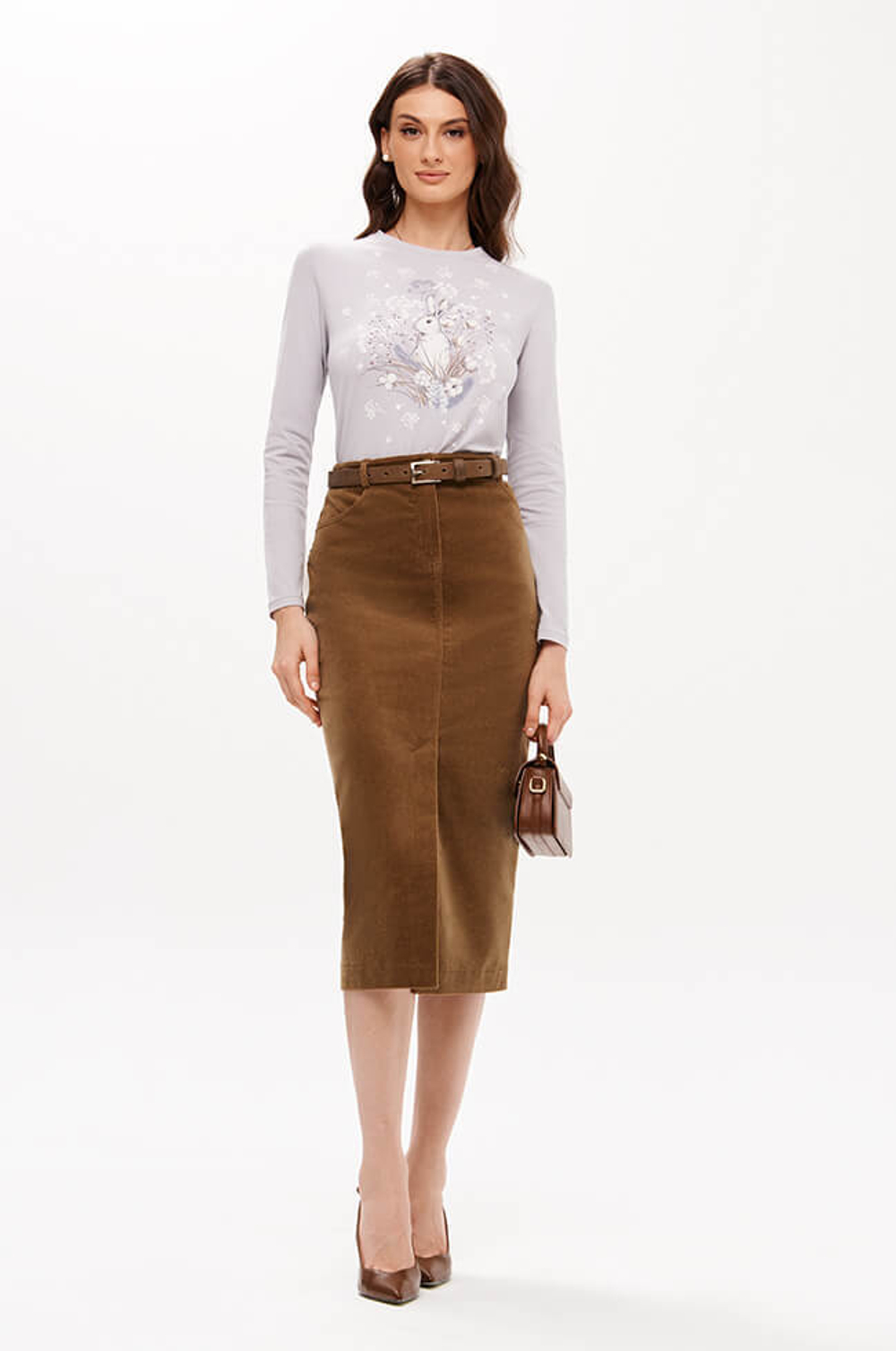 4901 Юбка женская (табачный)