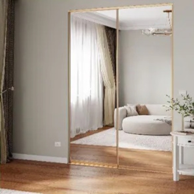 Дверь-купе ARISTO SLIM LINE, зеркало, профиль золото крацованное