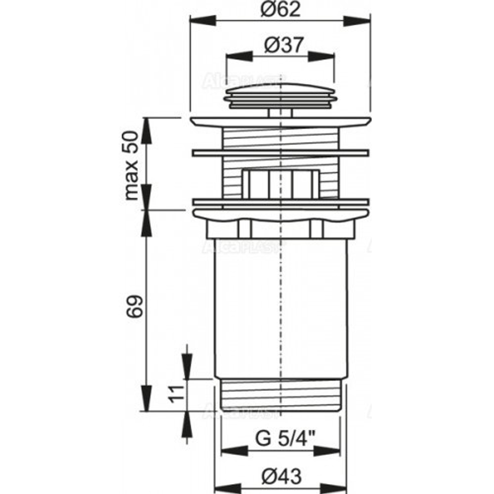 Донный клапан  для умывальника AlcaPlast  A391