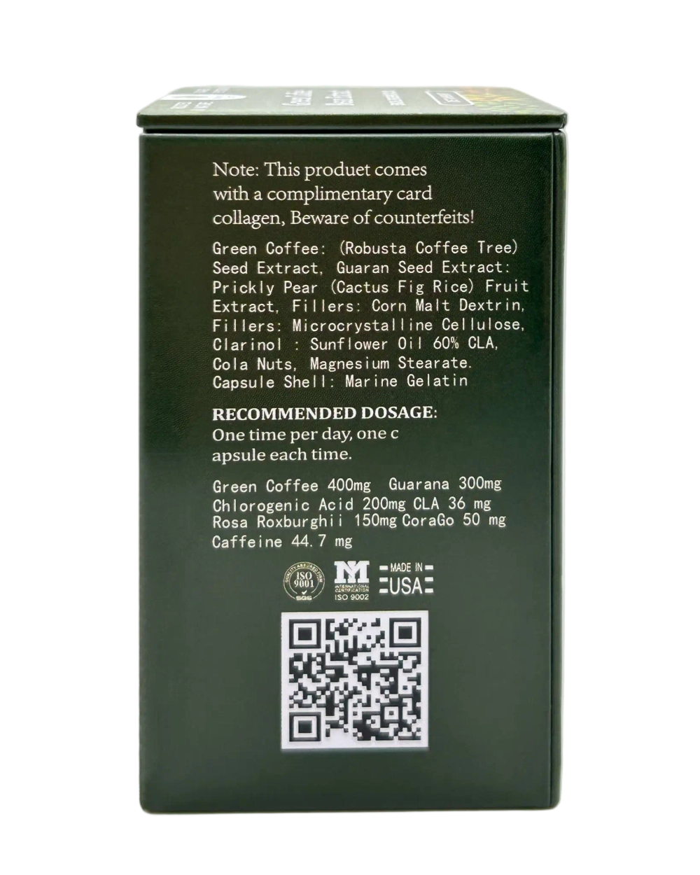 GREEN COFFEE BEAN EXTRACT капсулы состав похудение