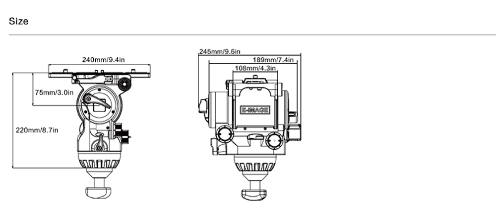 E-IMAGE MH32 Fluid Head (100mm) Голова для видеоштатива