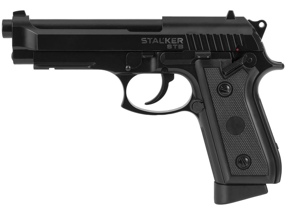 Пистолет пневматический Stalker STB (Taurus PT92) к.4,5мм,  12г CO2, металл, 100 м/с, Hop-Up, Blowback, автоогонь