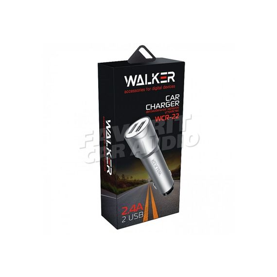 АЗУ WALKER WCR-22 2 USB 2.4A серое