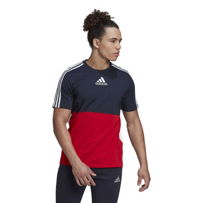 Мужское теннисное поло adidas Color Block T-Shirt Men - Dark Blue, Red